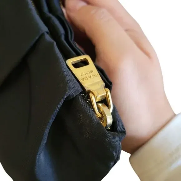 Prada Bow-Detailed Nylon Wristlet Clutch in Black - Picture 8 of 16